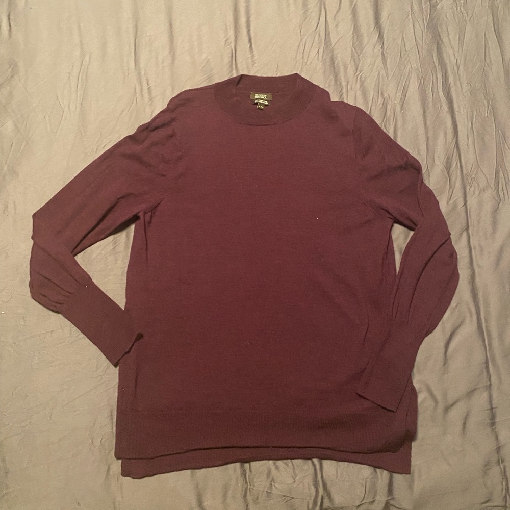 Badgley Mischka women’s purple merino wool sweater in size X-Large